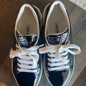 Patent leather platform Miu Miu sneakers